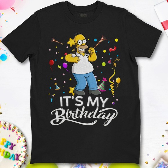 Homer Simpson It's My Birthday Holiday Birthday Party T-shirt Unisex - Picture 1 of 2